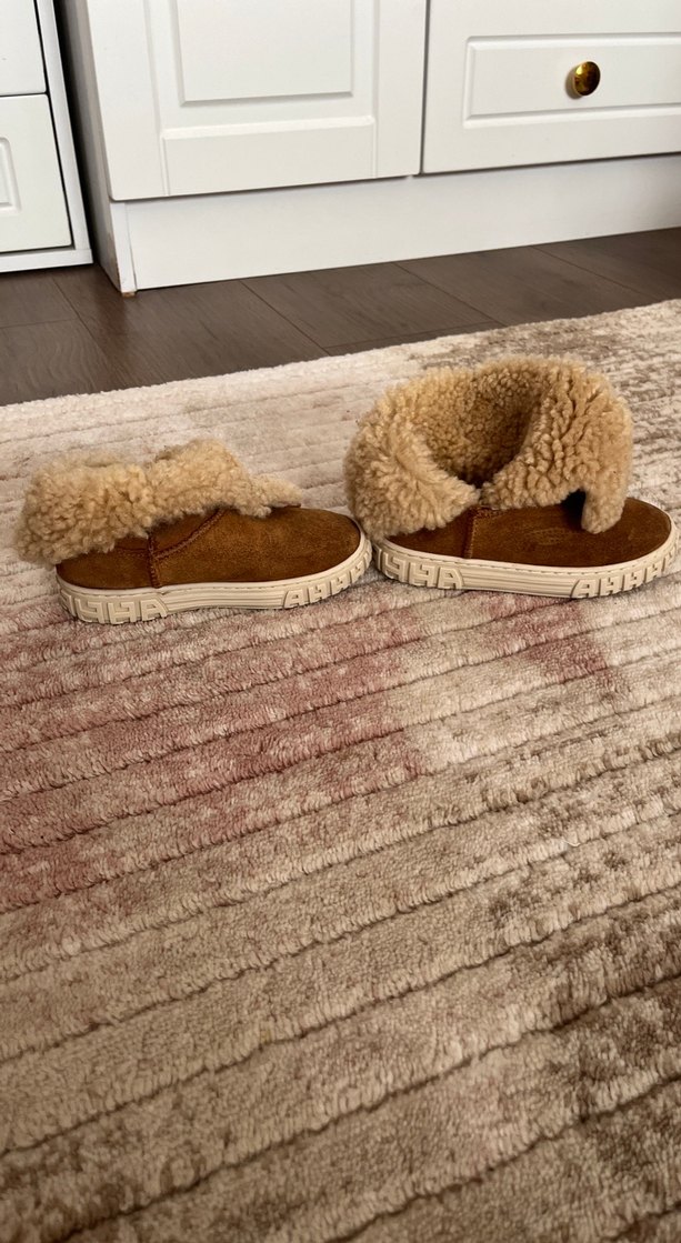 Kız Çocuk Kahverengi Kürklü Sıcak Ev Terliği - Görsel 2