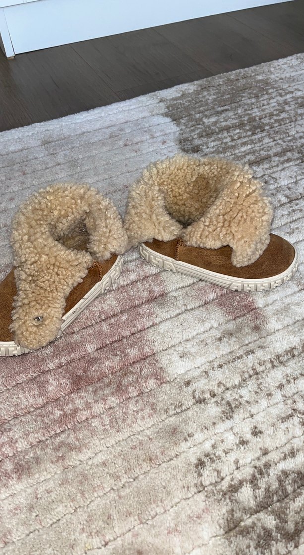 Kız Çocuk Kahverengi Kürklü Sıcak Ev Terliği - Görsel 3