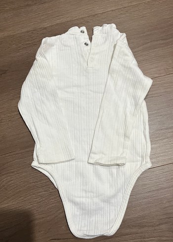 Bebek Kız Uzun Kollu Beyaz Body - Görsel 4