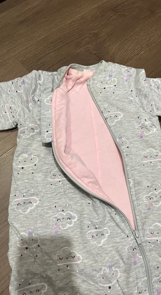Kız Çocuk Gri Fermuarlı Uyku Tulumu - Görsel 2