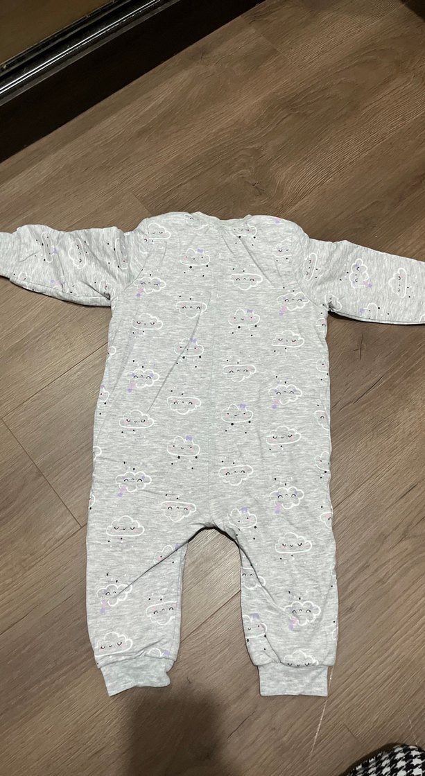 Kız Çocuk Gri Fermuarlı Uyku Tulumu - Görsel 3