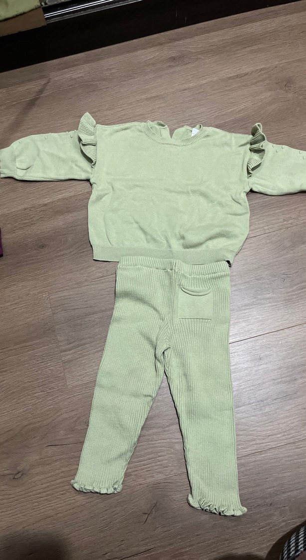 Koyu Mor Uzun Kollu Bebek Kız Takımı - Görsel 4