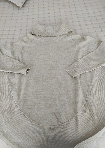 Bej Kadın Boğazlı Triko Kazak - Görsel 2