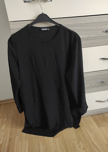 Siyah kadın uzun gömlek - Görsel 3