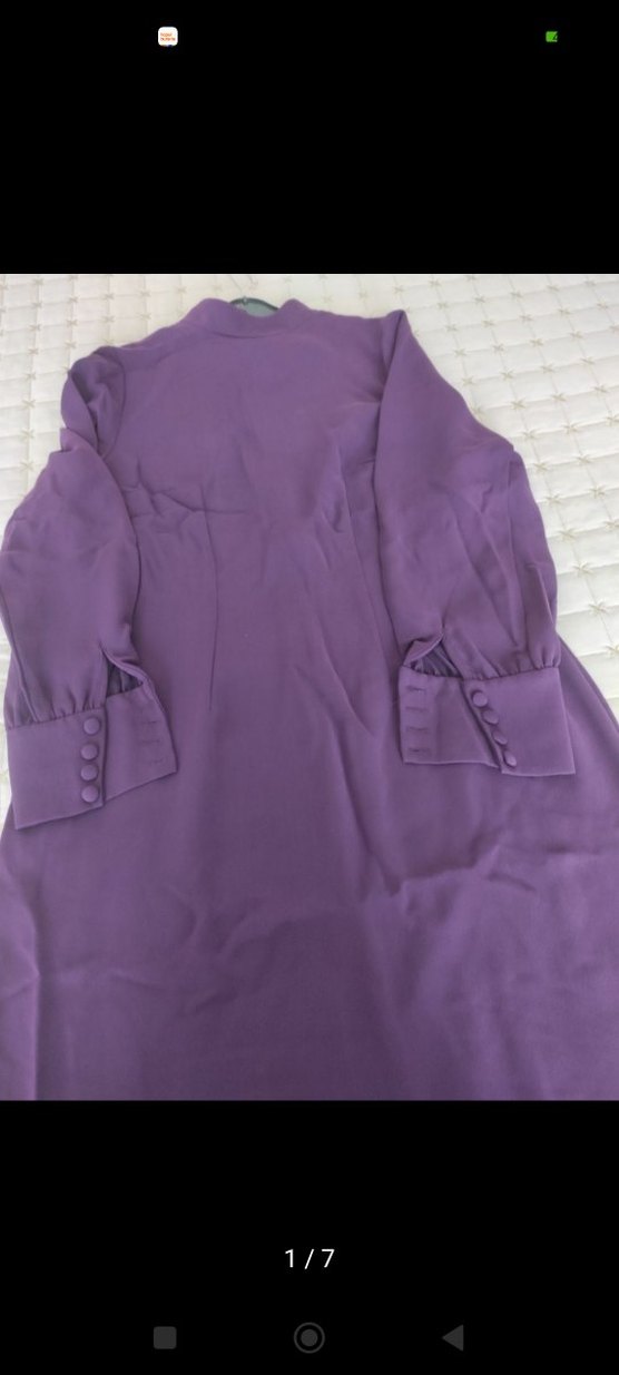 Kadın  özel dikim Mor Uzun Kollu 


 Elbise - Görsel 2