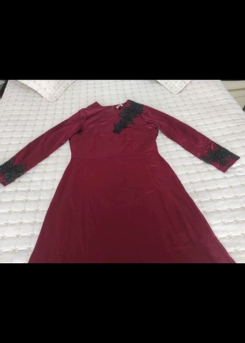 Bordo İşlemeli Boncuklu Gotik Broş - Görsel 4