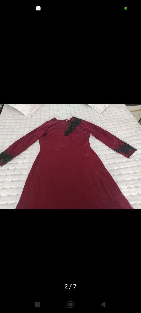 Bordo İşlemeli Boncuklu Gotik Broş - Görsel 2