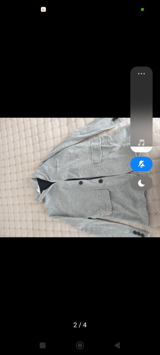 Erkek Çocuk Gri Pamuklu Düğmeli Ceket - Görsel 2