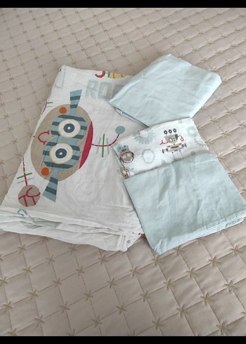 Beyaz ve Pastel Renkli Baskılı bebek nevresim takimi - Görsel 2