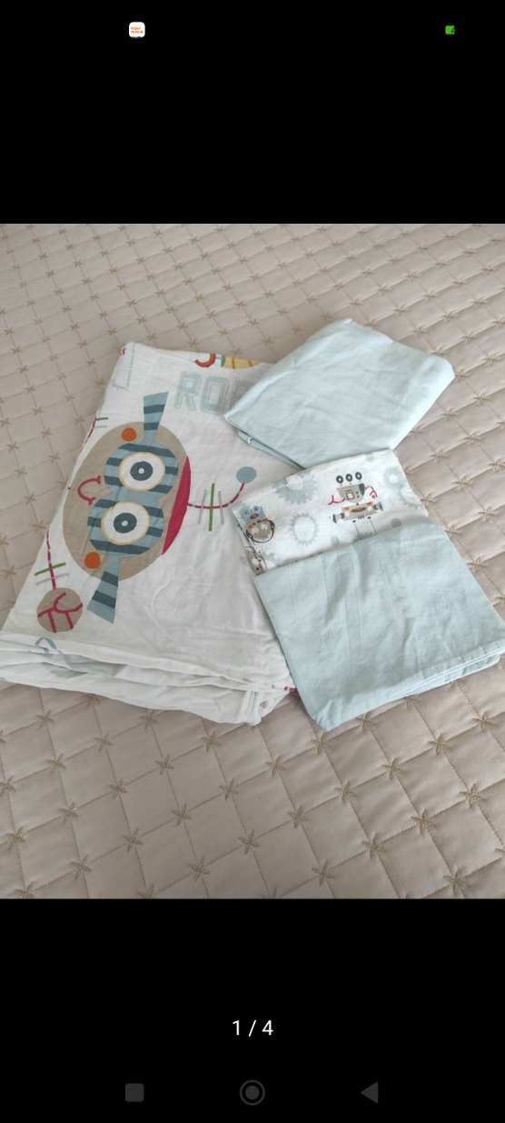 Beyaz ve Pastel Renkli Baskılı bebek nevresim takimi - Görsel 2