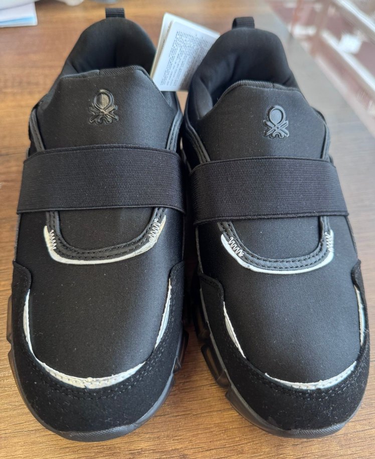 Siyah Erkek Spor Ayakkabı Velcro Bantlı - Görsel 3