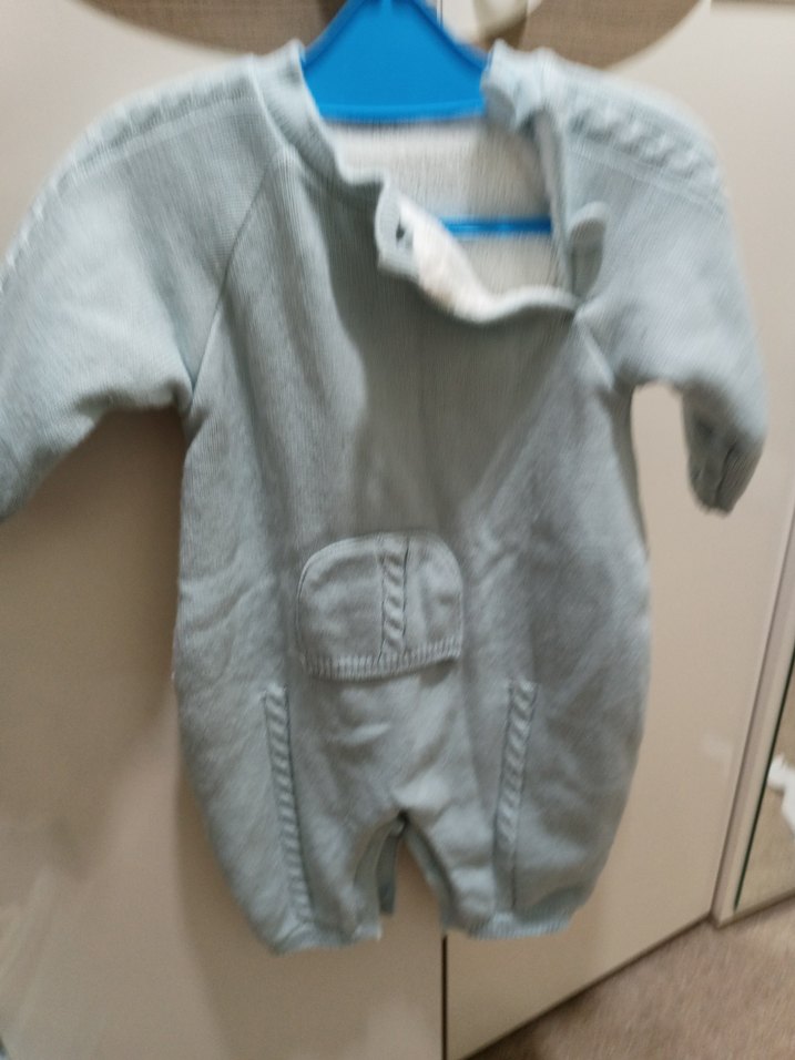 Gri Örgü Bebek Tulumu - Görsel 4