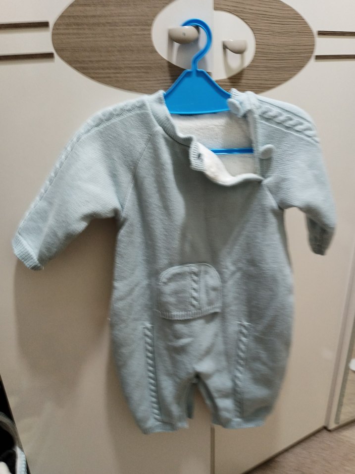 Gri Örgü Bebek Tulumu - Görsel 3