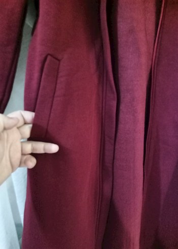 44 Beden Bordo Uzun Kesim Kadın Kaban