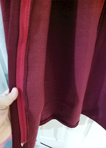 Bordo Uzun Kesim Kadın Kaban - Görsel 5