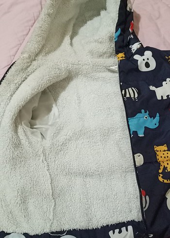 Kapüşonlu, Fermuarlı Renkli Erkek Çocuk Mont - Görsel 2