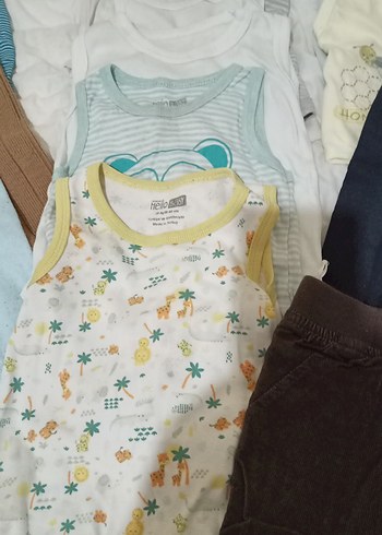 Bebek için Baskılı Kollu kolsuz Pamuklu atletler - Görsel 3