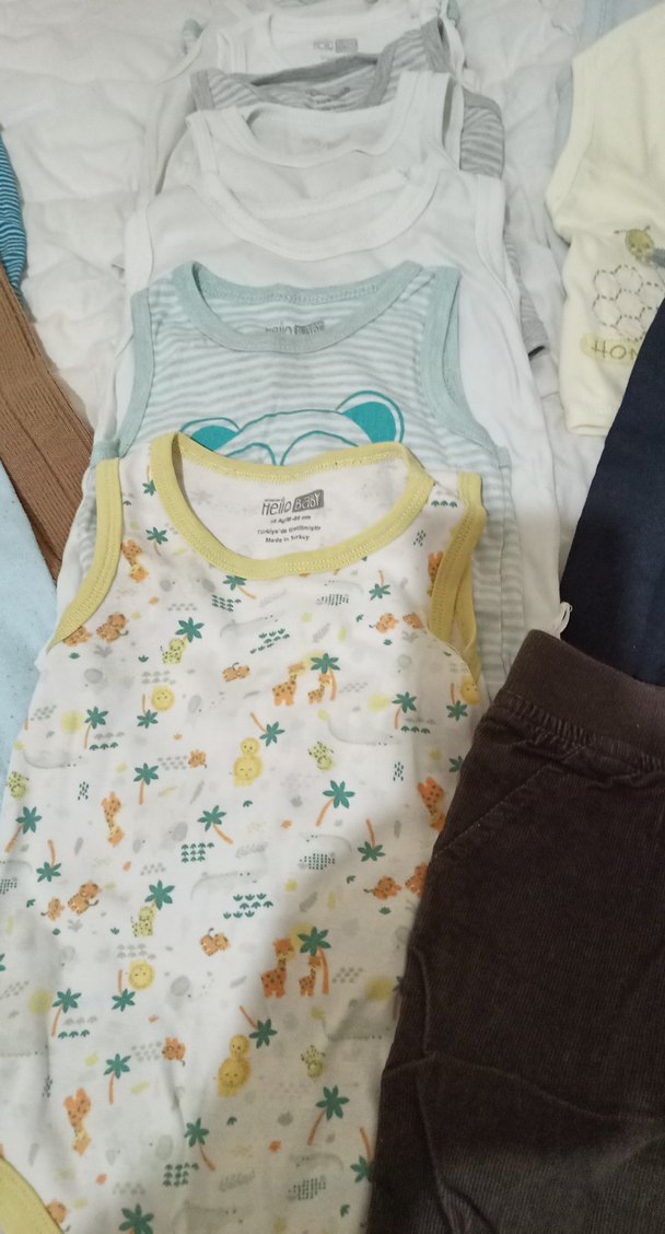 Bebek için Baskılı Kollu kolsuz Pamuklu atletler - Görsel 3