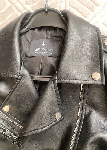 m Beden Kadın Siyah Deri Biker Ceket