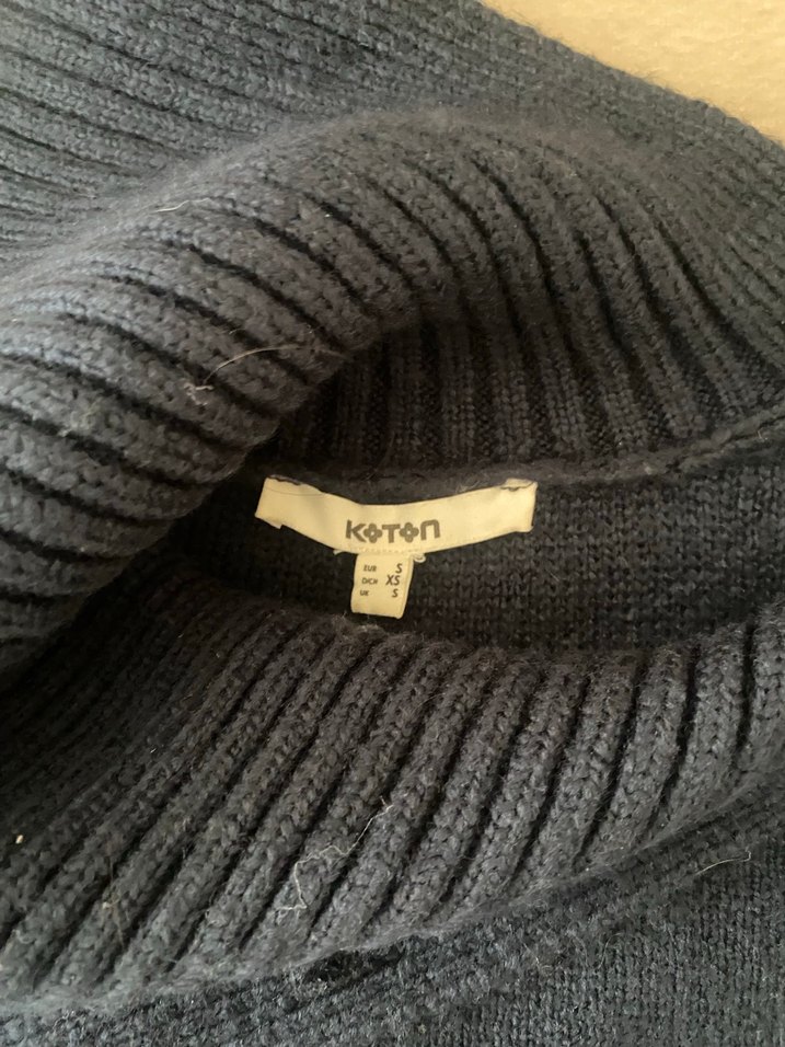 Kadın Lacivert Çizgili Örgü Kazak - Görsel 4