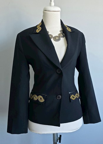 İş için Uzun Kollu İşlemeli Kadın Ceket - Görsel 3