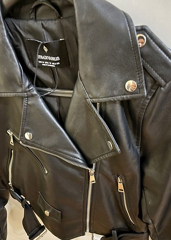 Stradivarius deri ceket - S Beden - Görsel 2