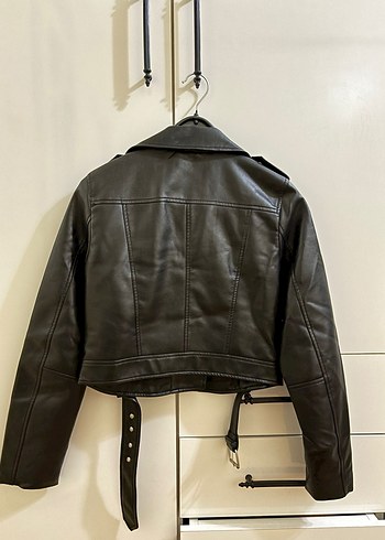 Stradivarius deri ceket - S Beden - Görsel 3