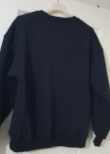 s Beden Siyah Kadın Sweatshirt, Yuvarlak Yaka, Rahat Kesim
