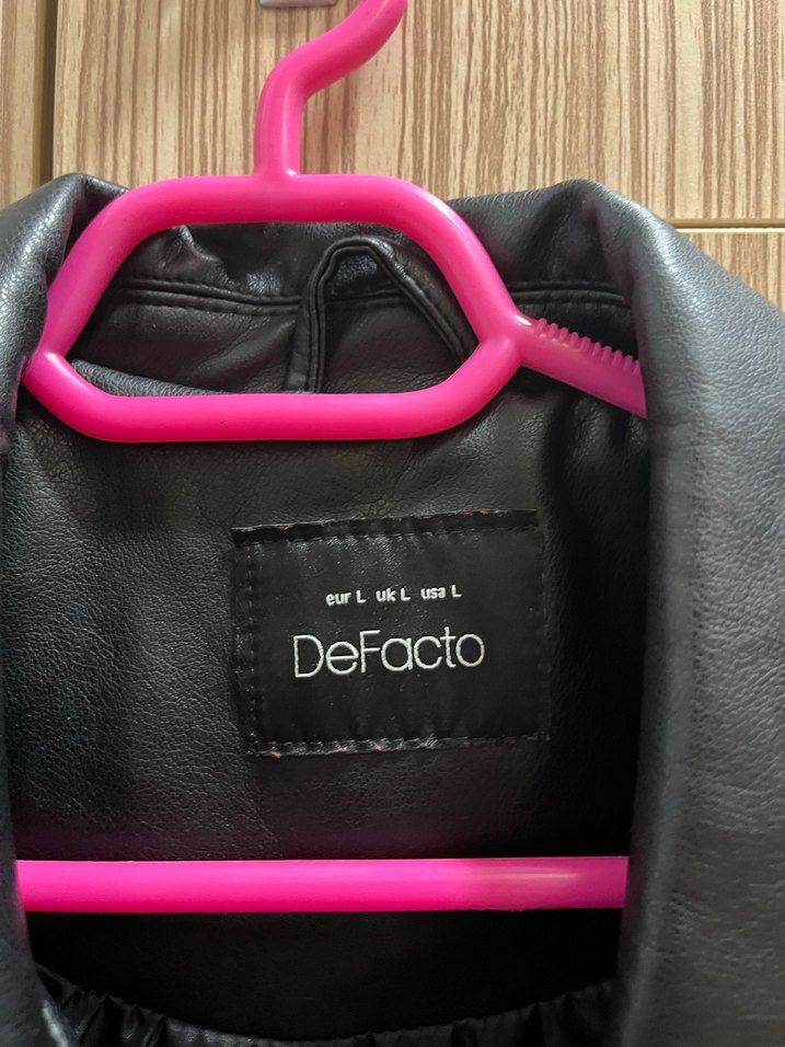 Kadın Siyah Deri Biker Ceket - Görsel 2