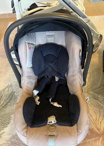 Camel renk Inglesina bebek arabası ve oto koltuğu seti - Görsel 6