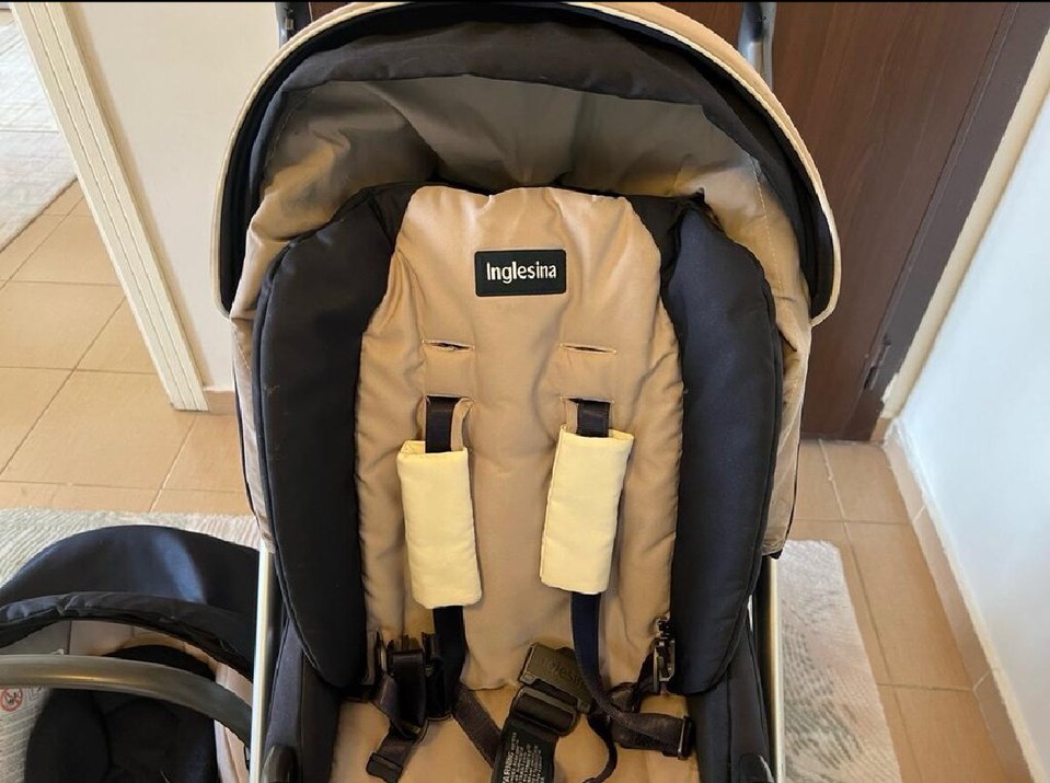 Camel renk Inglesina bebek arabası ve oto koltuğu seti - Görsel 3