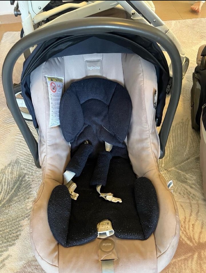 Camel renk Inglesina bebek arabası ve oto koltuğu seti - Görsel 5