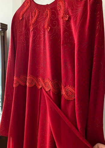 Kırmızı Tesettür Abiye (Düğün-Kına) - Görsel 4