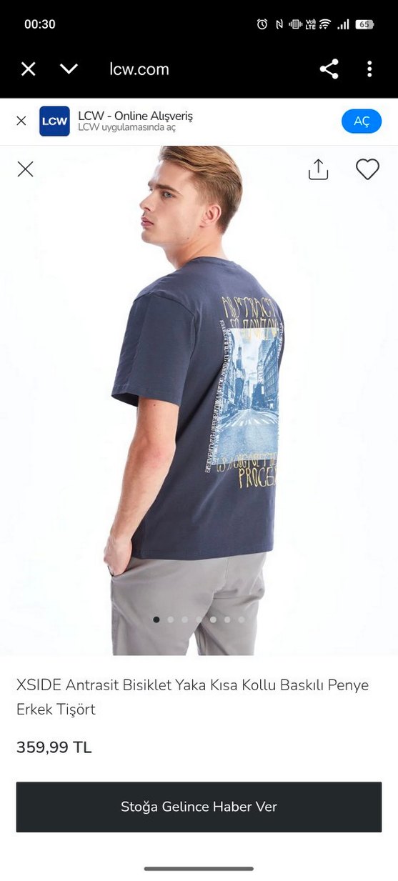 Sırt Baskılı Erkek Tişört - Görsel 3