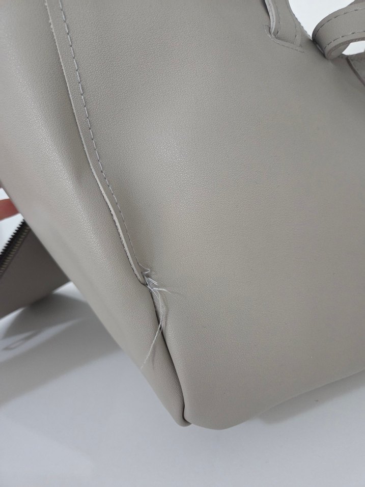 Gri Deri Kadın Çanta - Görsel 5