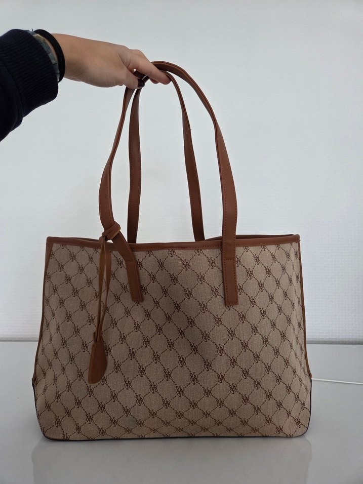 Bej Deri Kadın El Çantası - Görsel 2