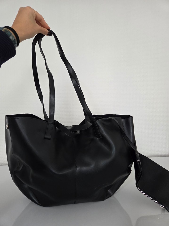 Siyah Deri Kadın Çanta - Görsel 2