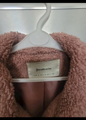 Bej Peluş Kadın Midi Ceket Stradivarius - Görsel 2