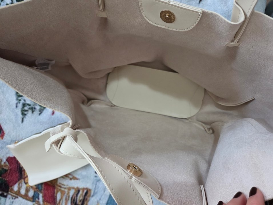 Bej Deri Minimalist Kadın Çanta - Görsel 4