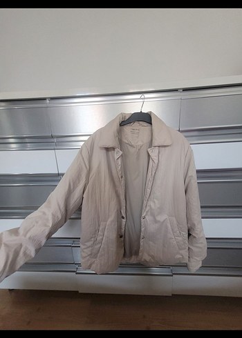 Bej Düğmeli Midi Kadın Ceket oysho - Görsel 3