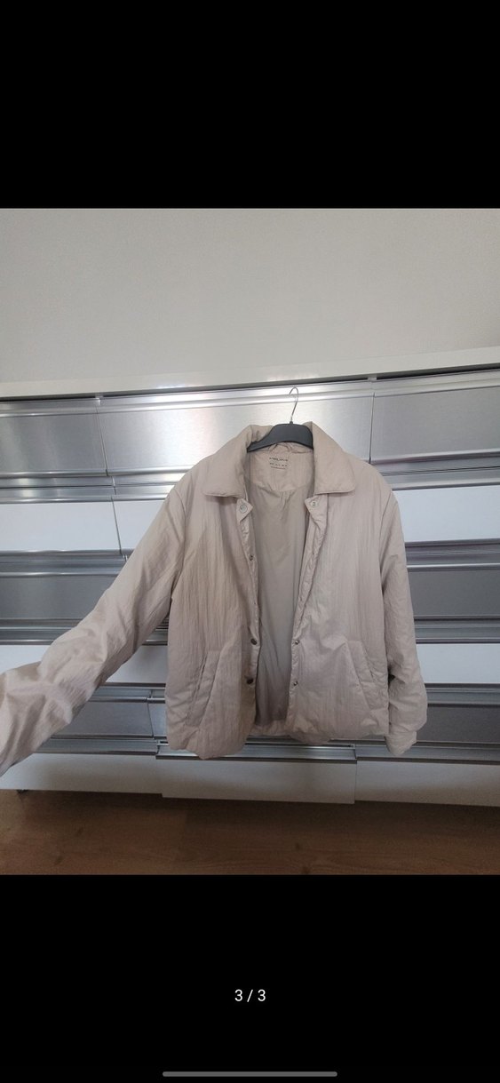 Bej Düğmeli Midi Kadın Ceket oysho - Görsel 3