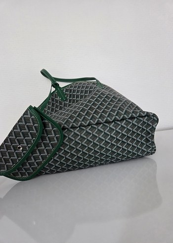 Yeşil Detaylı Gri Desenli Kadın Çanta - Görsel 2