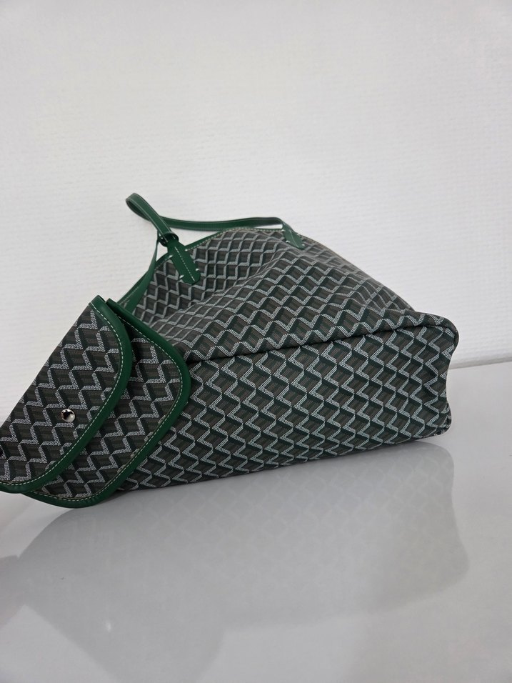 Yeşil Detaylı Gri Desenli Kadın Çanta - Görsel 2
