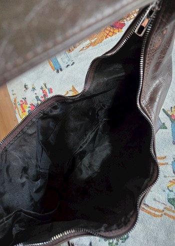 Kahverengi Deri Kadın Çanta - Görsel 5