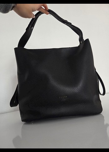 Siyah Deri Guess a kalite Minimalist Kadın Çanta - Görsel 3