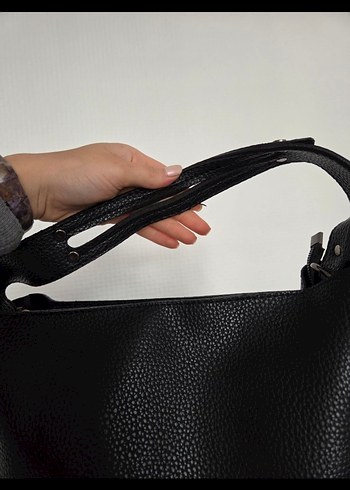 Siyah Deri Guess a kalite Minimalist Kadın Çanta - Görsel 4