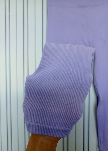 Lina fitilli esnek kumaş tayt - Görsel 5