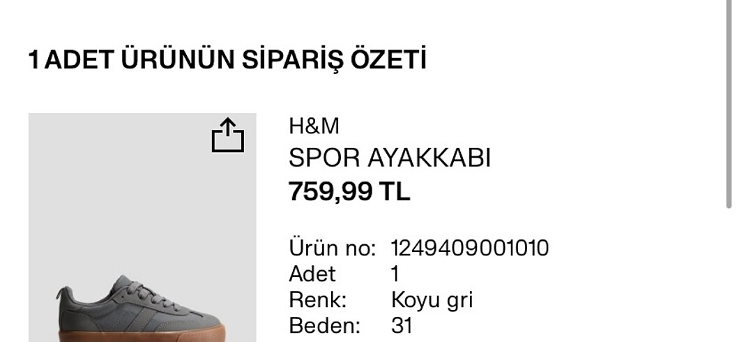 31 Beden H&m ayakkabı 31 numara