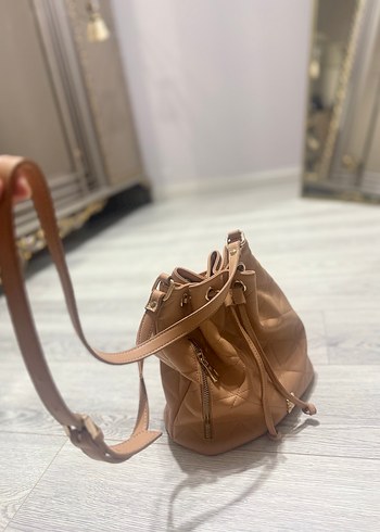Pierre Cardin Bej Kapitone Deri Kadın Çanta