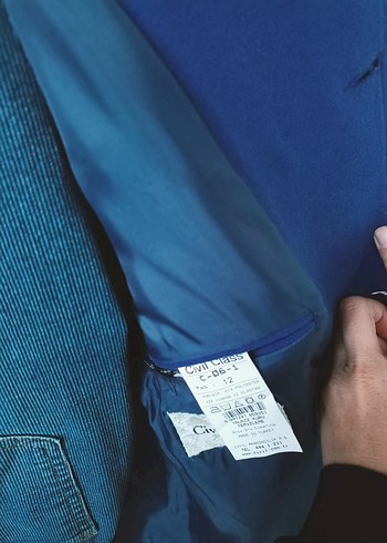 Düğmeli parlament mavisi unisex çocuk Kaban - Görsel 3